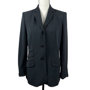 Ann Taylor Women’s Blazer Jacket Size 10 Black Wool Blend 3 Button Career Work